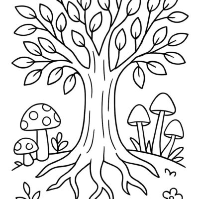 Desenho para colorir: Árvore da natureza