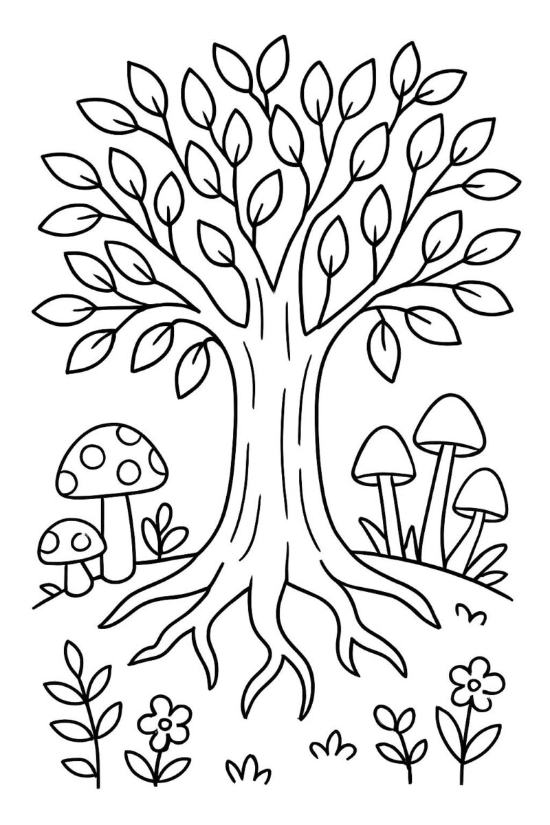 Desenho para colorir: Árvore da natureza