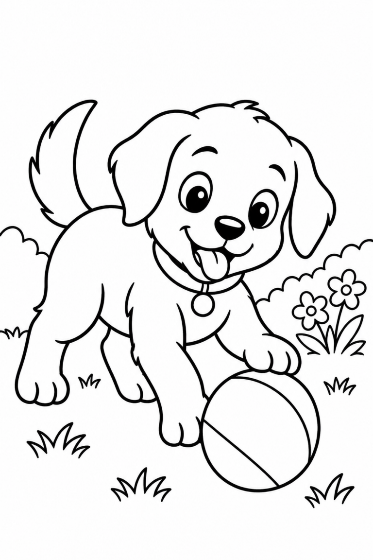 Desenho para colorir: Cachorrinho brincalhão