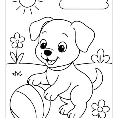 Desenho para colorir: Cachorrinho brincalhão