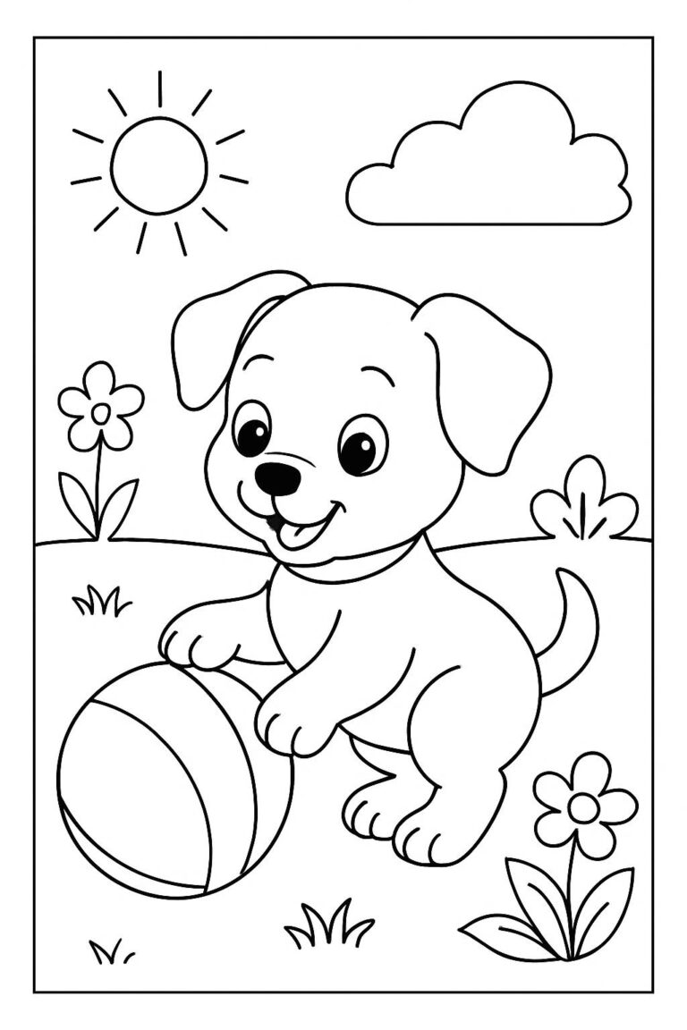 Desenho para colorir: Cachorrinho brincalhão
