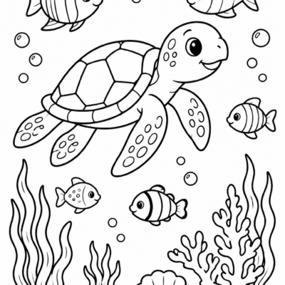 Desenho para colorir: Explorando o fundo do mar