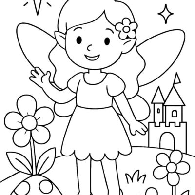 Desenho para colorir: Fada do jardim mágico