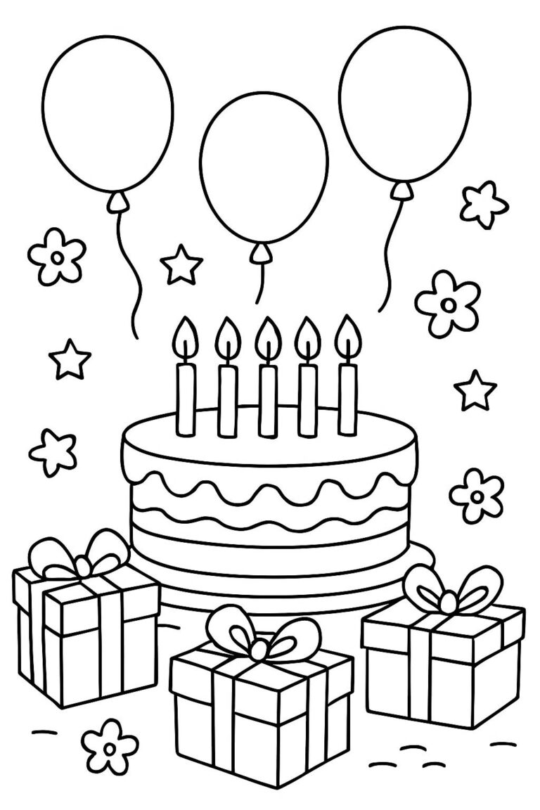 Desenho para colorir: Festa de aniversário