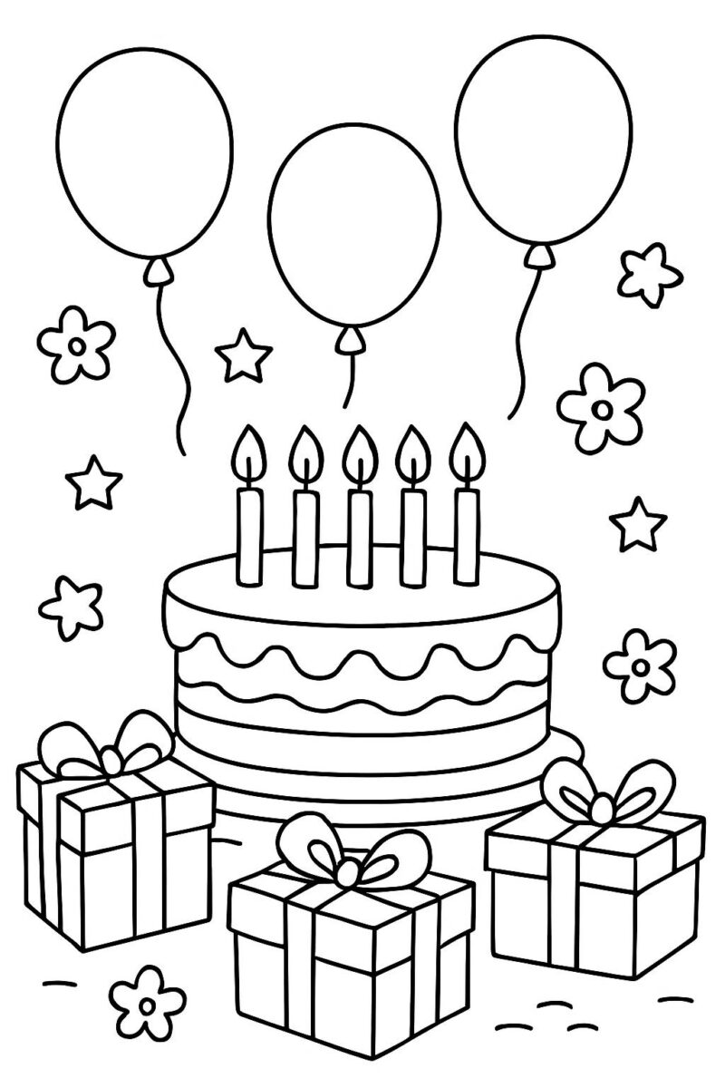 Desenho para colorir: Festa de aniversário