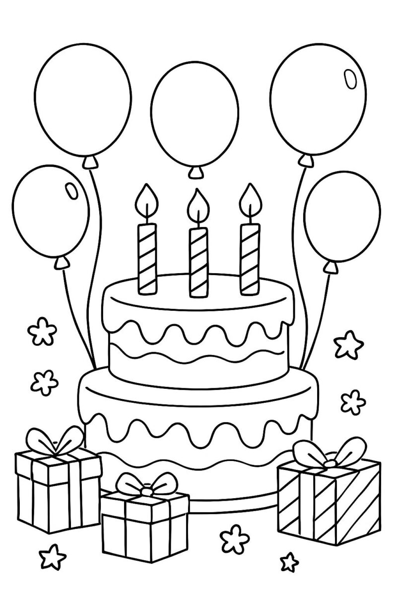 Desenho para colorir: Festa de aniversário