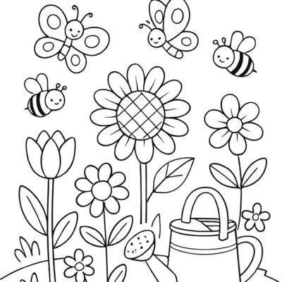 Desenho para colorir: Jardim florido