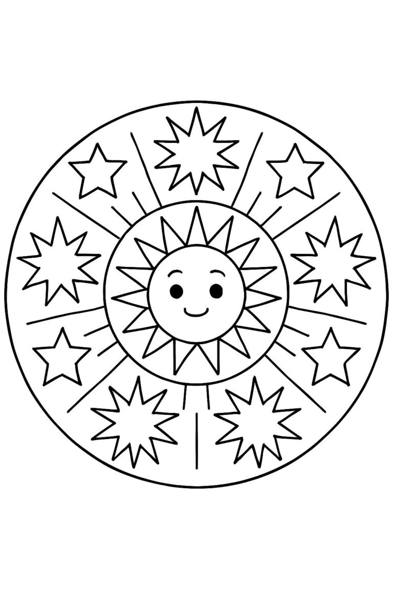 Desenho para colorir: Mandala de estrelas