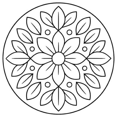Desenho para colorir: Mandala floral