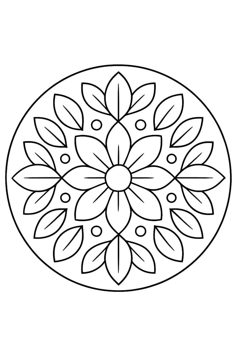 Desenho para colorir: Mandala floral