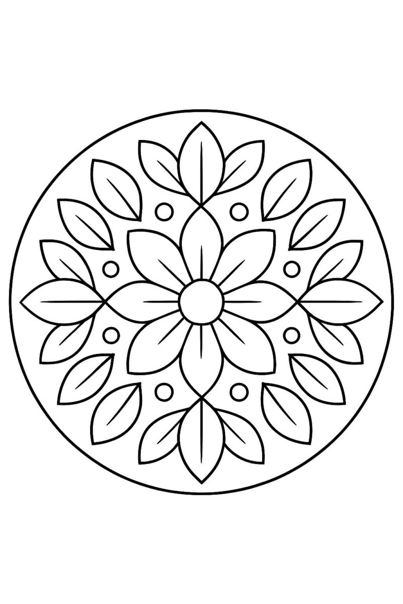 Desenho para colorir: Mandala floral