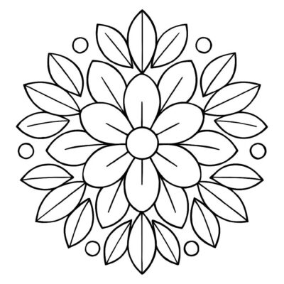 Desenho para colorir: Mandala floral
