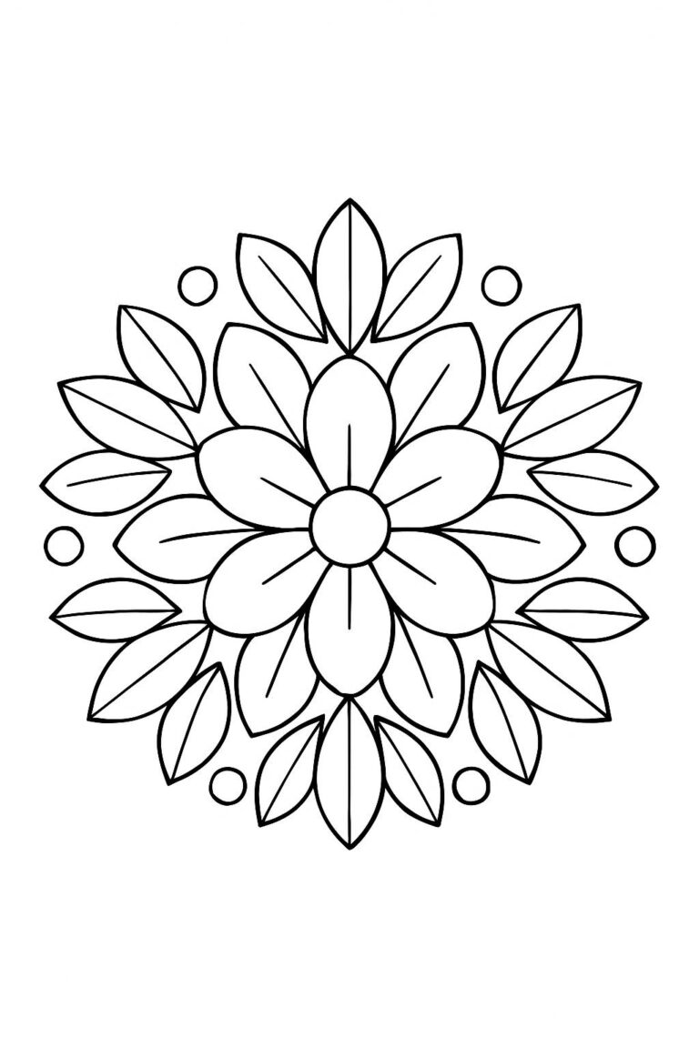 Desenho para colorir: Mandala floral