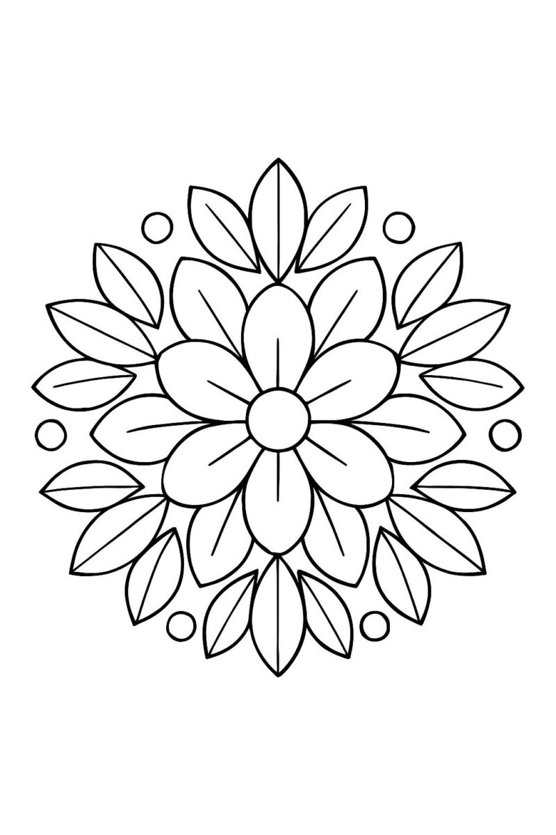 Desenho para colorir: Mandala floral