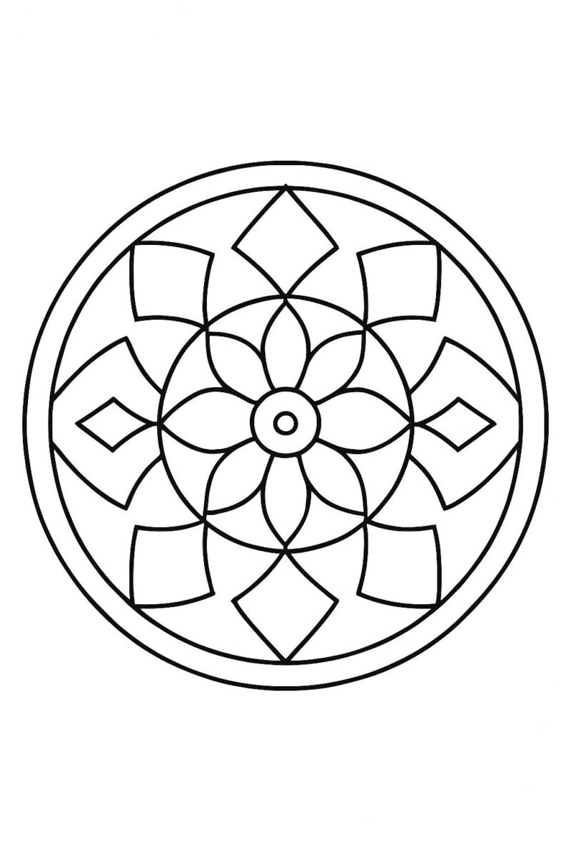 Desenho para colorir: Mandala geométrica