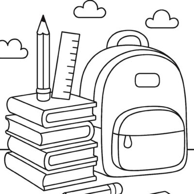 Desenho para colorir: Materiais escolares