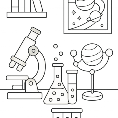 Desenho para colorir: Pequeno laboratório