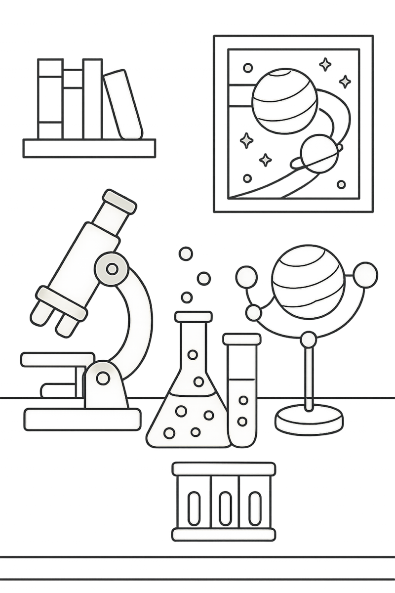 Desenho para colorir: Pequeno laboratório