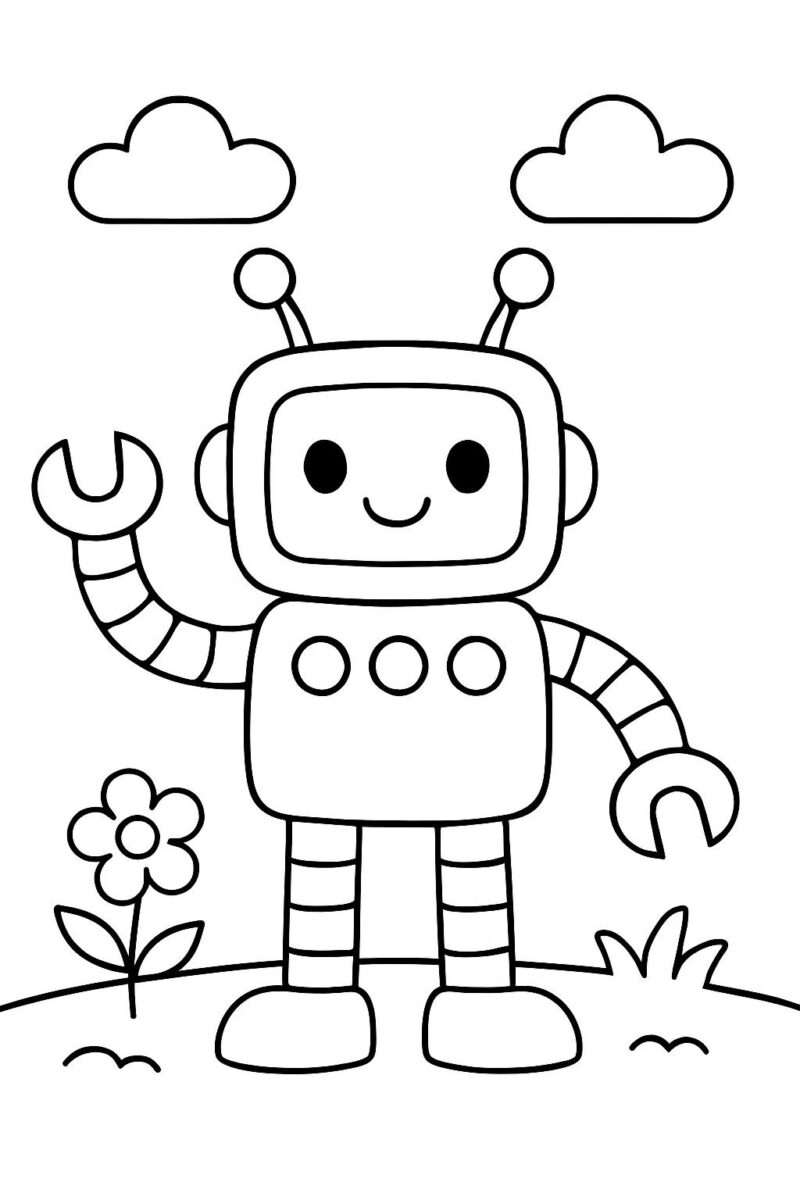 Desenho para colorir: Robô amigável