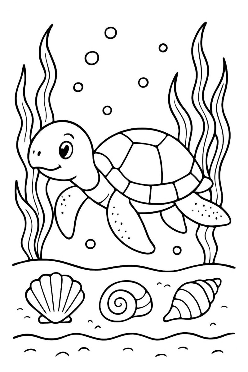 Desenho para colorir: Tartaruga marinha